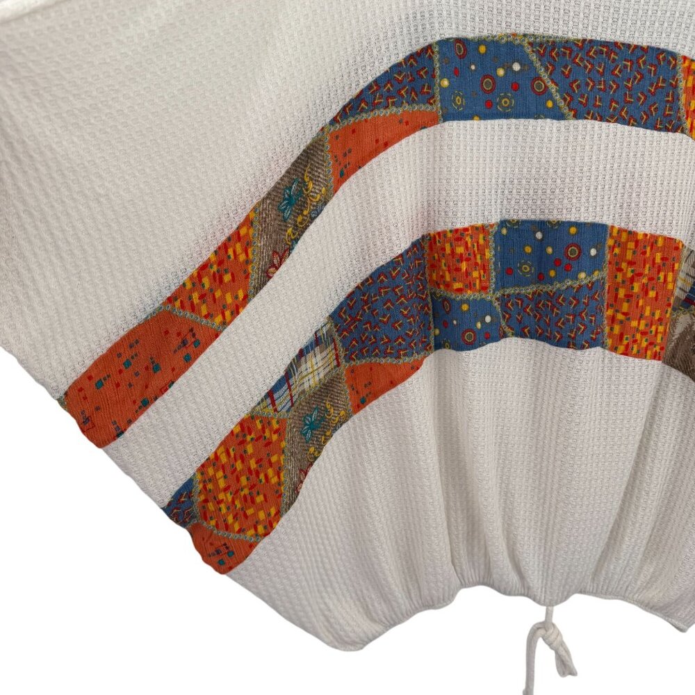 Easel Boho Patchwork Shirt Size Medium Waffle Ove… - image 2